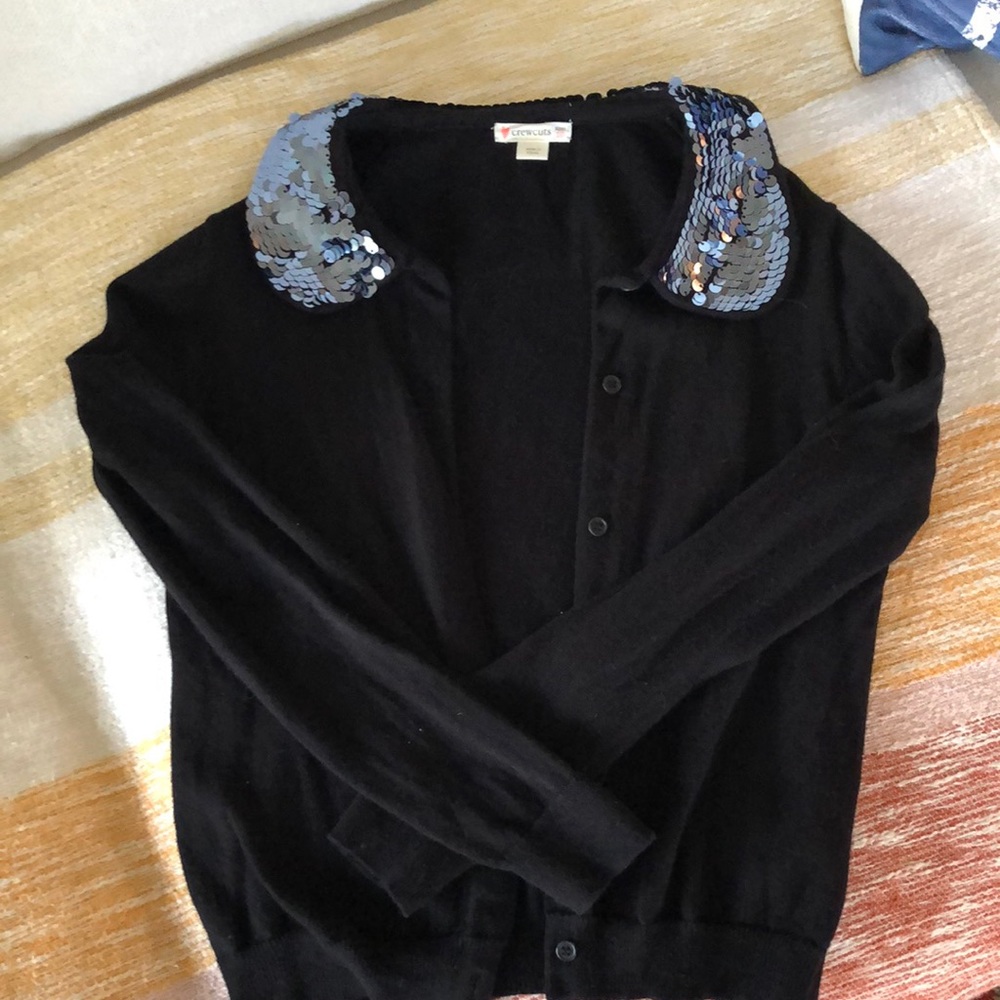 Crew cuts sequin collar cardigan
